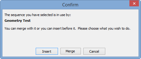 Confirm - The sequence you have selected is in use by