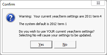 Confirm - Warning current year term settings
