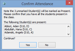 Confirm Attendance (cocurricular)