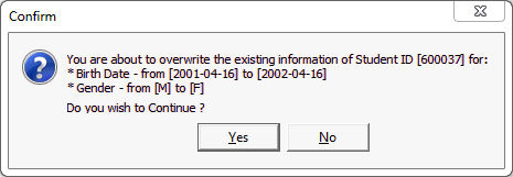Confirm changes to Community information window