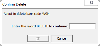 Confirm Delete window