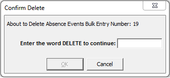 Confirm Delete window