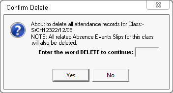 Confirm Delete window