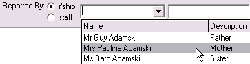 Create Absence Event (reported by relationship)