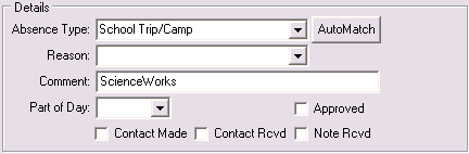 Create Absence Event - Excursion Out and In (populated, 1)