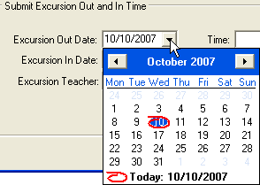 Create Absence Event - Excursion Out and In (Submit Excursion Out and In Time region)