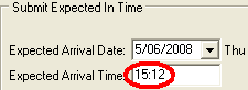 Create Absence Event - Expected In (Submit Expected In Time area)