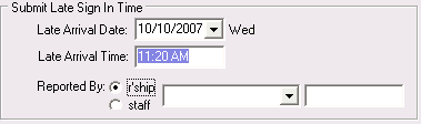 Create Absence Event - Late Sign In (populated, 1)