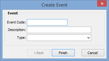 Create Event window