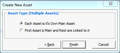 Create New Asset - Asset Type (Multiple Assets)