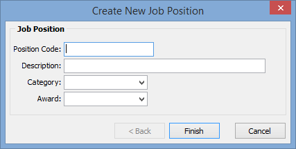Create New Job Position window