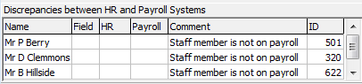 Create New Pay (cut down, discrepancies area)