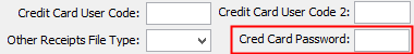 Cred Card Password field (Bank File Tab)