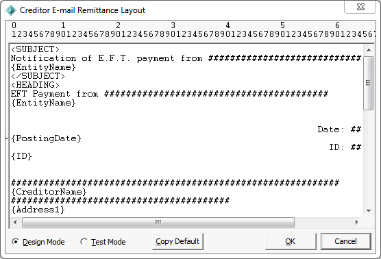 Maintaining the remittance layout