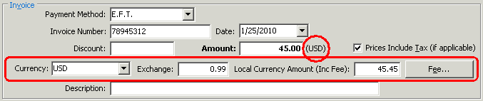 Creditor Invoice Entry - Invoice tab (foreign currency fields)