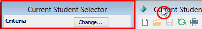 Current Student Maintenance - click to bring selector window to front example