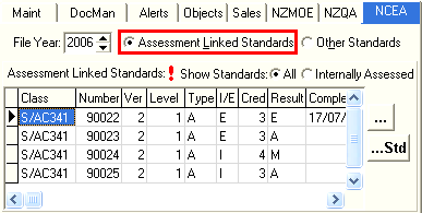 Current Student Maintenance - NCEA tab (cut down)