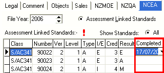 Current Student Maintenance - NCEA tab (cut down)