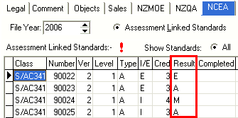 Current Student Maintenance - NCEA tab (cut down)