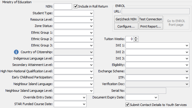 Current Student Maintenance - NZMOE tab (cut down)