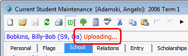 Current Student Maintenance - School tab (cut down)
