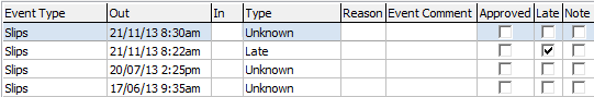 Current Student Maintenance - Work Exp tab (grid area)
