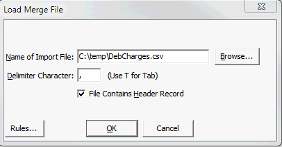 Load Merge File window