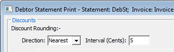 Debtor Statement Print - Discounts (rounding, cutdown for wn)