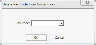 Delete Pay Code from Current Pay window