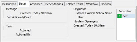 Details tab (Community Maintenance - Action Centre tab)