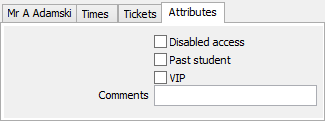 Development Maintenance - Current Events tab - Details sub-tab - Attributes sub-tab