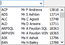 Set Attendance Search Criteria window (Set Attendance Records as being entered by a different staff member field)