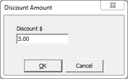 Discount Amount window