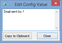 Edit Config Value window