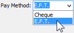 Edit Payment Details (EFT Posting, Pay Method, Select E.F.T., cut down)