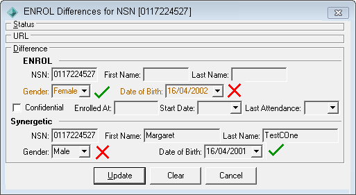 ENROL Differences for NSN (cut down)