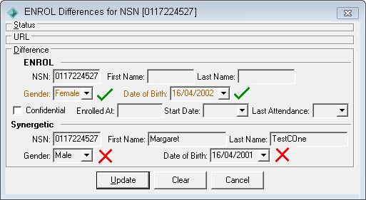 ENROL Differences for NSN window (cut down)