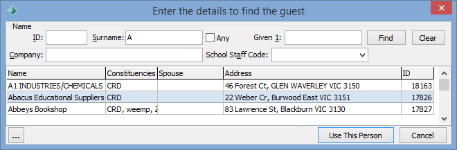 Enter the details to find the guest window