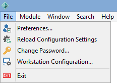 File drop-down menu (with no program running)