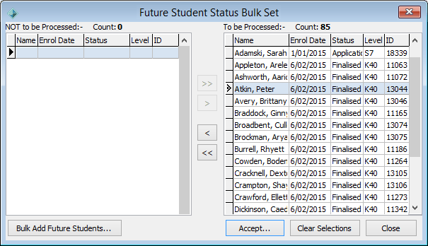 Future Student Status Bulk Set