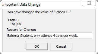 Important Data Change window (FTE)