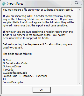 Import Rules (importing journals)