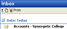 Inbox (remittance advice Sender Name field)