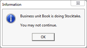 information - business unit is doing stocktake