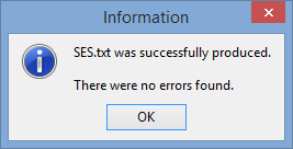 Information - C:\temp\SES.txt was produced