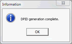 Information - DPID generation complete