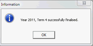 Information - Year, Term successfully finalised