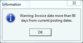 Invoice date warning