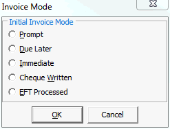 Invoice Mode window