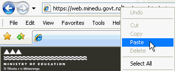 Paste URL into web browser